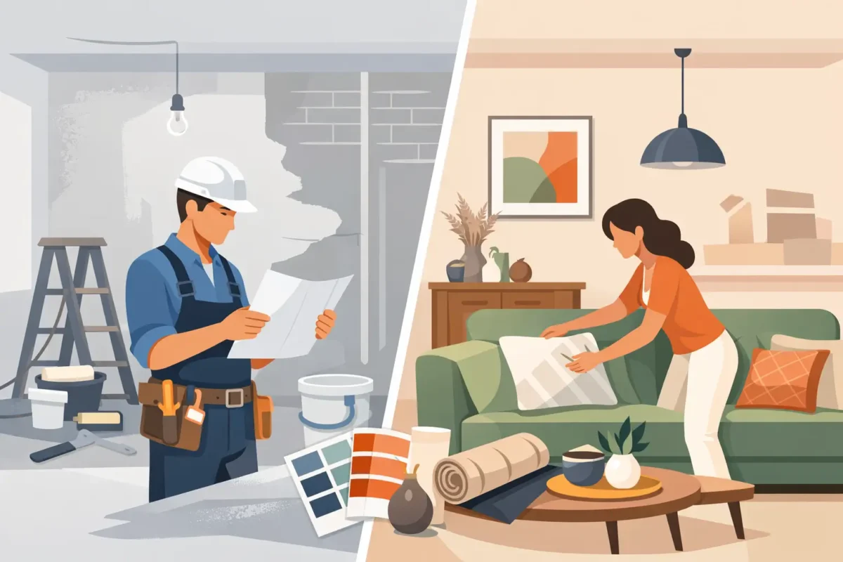 ما الفرق بين التشطيب والديكور؟